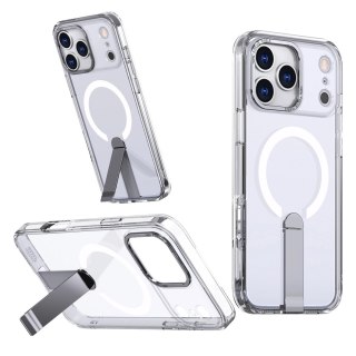 Etui Hybrid Armor X na iPhone 17 Pro z podstawką kompatybilne z MagSafe - przezroczyste