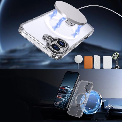Etui Hybrid Armor X na iPhone 17 z podstawką kompatybilne z MagSafe - przezroczyste