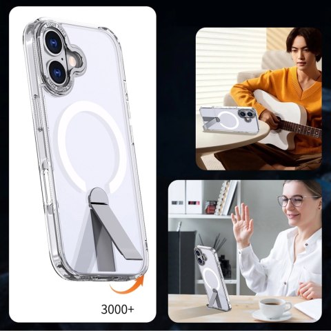 Etui Hybrid Armor X na iPhone 17 z podstawką kompatybilne z MagSafe - przezroczyste
