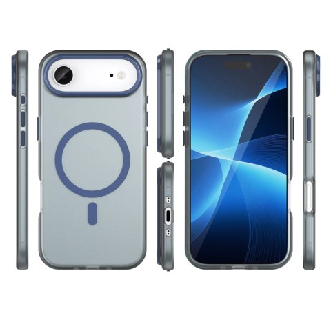 Etui Magnetic Abrasive na iPhone 17 Air kompatybilne z MagSafe - matowe niebieskie