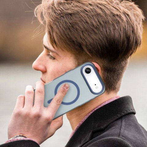 Etui Magnetic Abrasive na iPhone 17 Air kompatybilne z MagSafe - matowe niebieskie