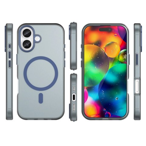 Etui Magnetic Abrasive na iPhone 17 kompatybilne z MagSafe - matowe niebieskie