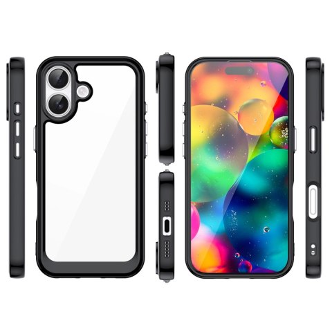 Etui Outer Space na iPhone 17 - czarne przezroczyste