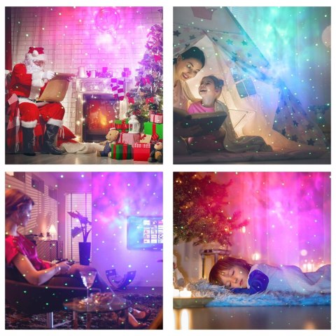 Galaktyczny Projektor Gwiazd 3D LED Planetarium Domowe Rzutnik Nieba Pilot