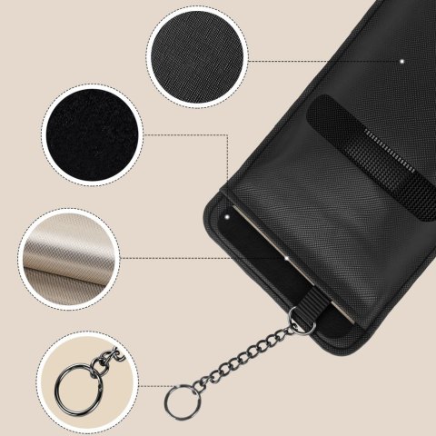 KLATKA FARADAYA TECH-PROTECT KLR400 POUCH KEYLESS RFID SIGNAL BLOCKER CASE BLACK/BLACK