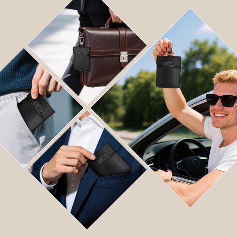 KLATKA FARADAYA TECH-PROTECT KLR400 POUCH KEYLESS RFID SIGNAL BLOCKER CASE BLACK/BLACK