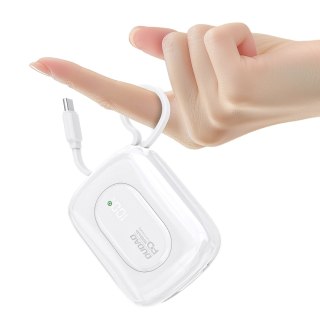 Powerbank Dudao K32 10000 mAh z wbudowanym kablem USB-C/Lightning - biały