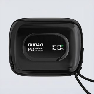Powerbank Dudao K32 10000 mAh z wbudowanym kablem USB-C/Lightning - czarny