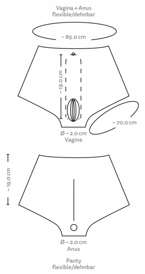 Realistyczne Silikonowe majtki z waginą i odbytem TRANS CROSDRESSING Pochwa