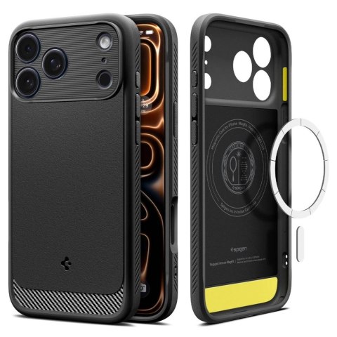 Etui Spigen Rugged Armor Mag MagSafe na iPhone 17 Pro Mat - czarny mat