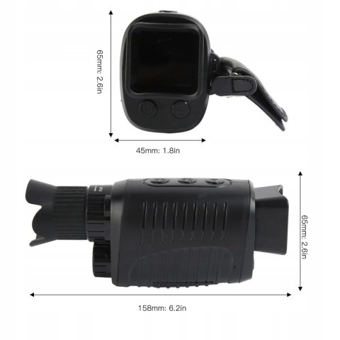 Lornetka Noktowizyjna z podczerwienią 1000m - HD TFT LCD Zoom X10 IR