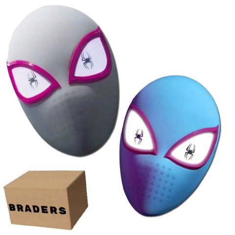 Maska SpiderMan Gwen Stacy Świecące Oczy Led COSPLAY Dla DZIECI i DOROSŁYCH