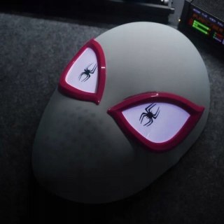 Maska SpiderMan Gwen Stacy Świecące Oczy Led COSPLAY Dla DZIECI i DOROSŁYCH