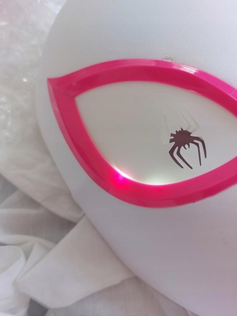 Maska SpiderMan Gwen Stacy Świecące Oczy Led COSPLAY Dla DZIECI i DOROSŁYCH