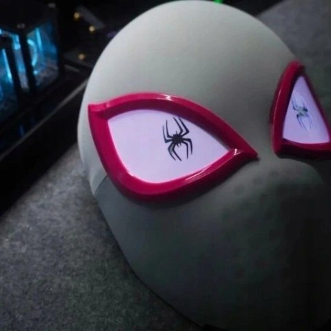 Maska SpiderMan Gwen Stacy Świecące Oczy Led COSPLAY Dla DZIECI i DOROSŁYCH