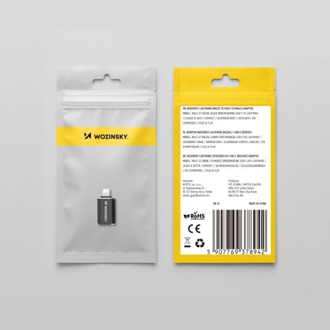Adapter Wozinsky WALC-01 Lightning - USB-C - czarny