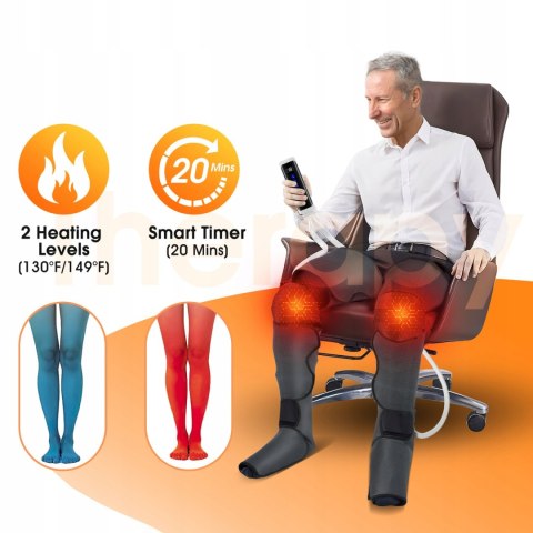 Drenaż Limfatyczny Nóg Masażer - Urządzenie Uciskowe z Funkcją Podgrzewania