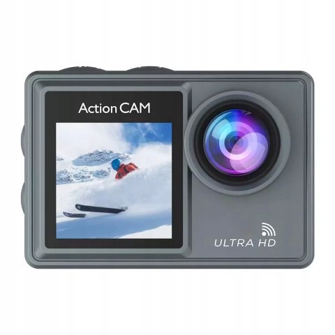 Kamera Sportowa 5K/4K UHD Pilot, Dwustronny Ekran i Obudowa Wodoodporna 30M