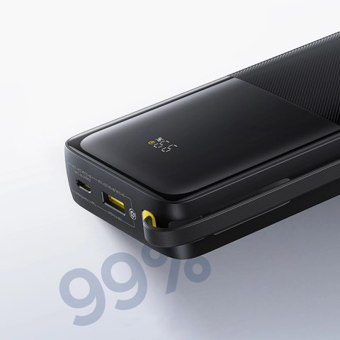 Powerbank Baseus Bipow 2 20000mah 20W z cyfrowym wyświetlaczem z wbudowanym kablem USB-C - czarny
