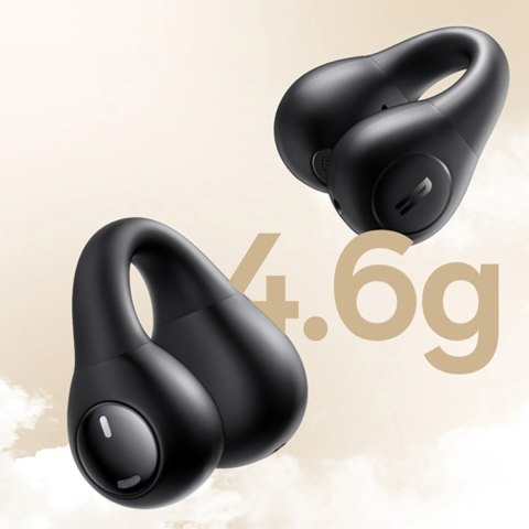 Słuchawki Baseus Bass 15 Clip OWS bezprzewodowe z kablem Baseus Simple USB-C 3A 30cm - czarne