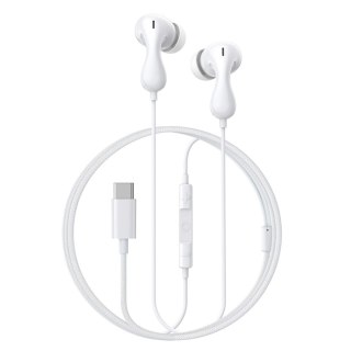 Słuchawki Baseus Encok CZ20 dokanałowe przewodowe USB-C - białe