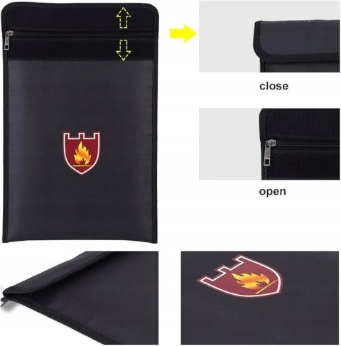 Torba Ognioodporna i Wodoodporna na Dokumenty, Pieniądze Paszport z Zamkiem