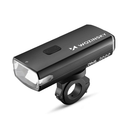 Lampka rowerowa przednia Wozinsky + kabel USB-C (3000 lm) - czarna