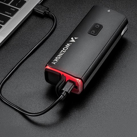 Lampka rowerowa przednia Wozinsky + kabel USB-C (3000 lm) - czarna