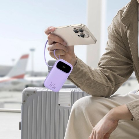 Powerbank Baseus EnerFill FC21 Qpow 3 Ultra 20000mAh 22.5W z wyświetlaczem cyfrowym z dołączonym kablem - fioletowy