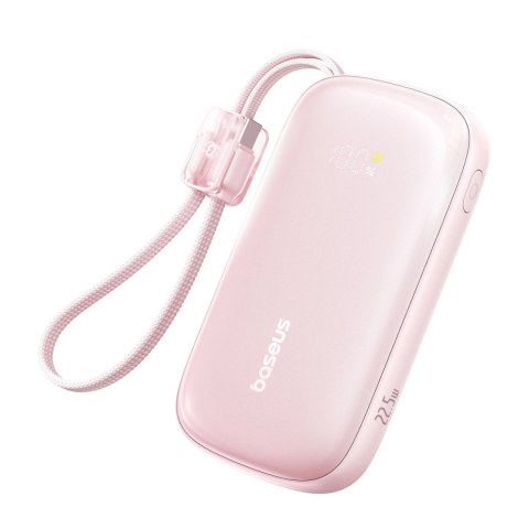 Powerbank Baseus EnerFill FC21 Qpow 3 Ultra 20000mAh 22.5W z wyświetlaczem z dołączonym kablem - różowy