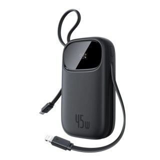 Powerbank Baseus EnerFill FC31 20000mAh 45W z wyświetlaczem z kablami USB-C i Lightning - czarny