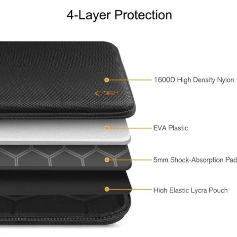 TECH-PROTECT HARDPOUCH LAPTOP 15-16 BLACK/ORANGE
