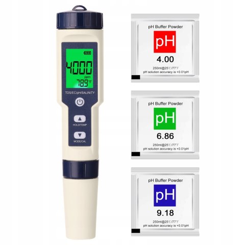 5w1 Cyfrowy Tester Jakości Wody pH TDS EC Temp do Wody Pitnej Basenu stawu