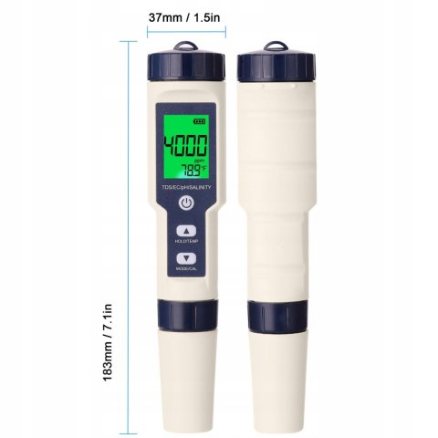5w1 Cyfrowy Tester Jakości Wody pH TDS EC Temp do Wody Pitnej Basenu stawu