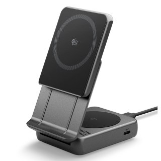 SPIGEN ESSENTIAL EF302MOQ Qi2.2 2IN1 MAGNETIC MAGSAFE WIRELESS CHARGER BLACK