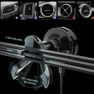 SPIGEN ESSENTIAL EV25MFAQ Qi2.2 PELTIER MAGNETIC MAGSAFE VENT CAR MOUNT WIRELESS CHARGER BLACK