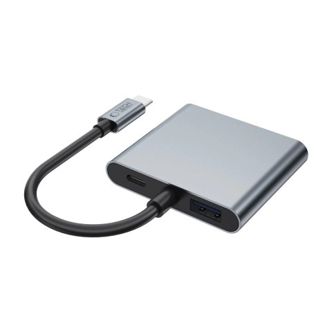Adapter Tech-Protect HB08 4w1 USB-C + USB2.0 + 2 x HDMI 4K 60HZ - szary