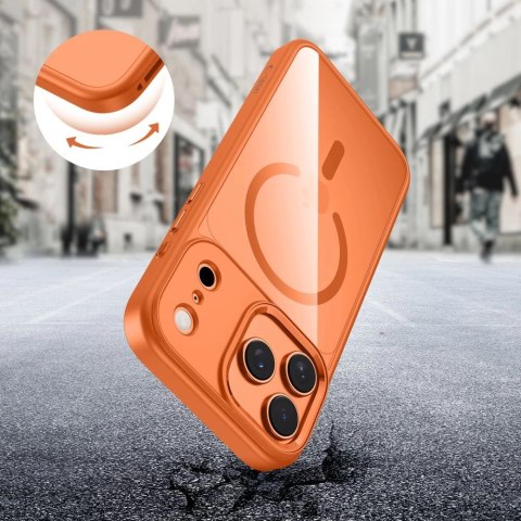 Etui Tech-Protect MagMat MagSafe na iPhone 17 Pro Max - przezroczysto-pomarańczowe