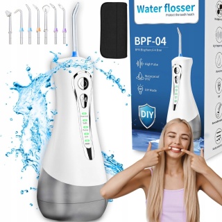 IRYGATOR DO ZĘBÓW BEZPRZEWODOWY DENTYSTYCZNY 4 TRYBY 320ML MOCNY 8 KOŃCÓWEK