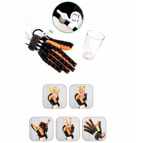 Robotyczna rękawica rehabilitacyjna na lewą i prawą rękę, 9 trybów terapii