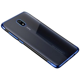 Żelowy pokrowiec etui z metaliczną ramką do Xiaomi Redmi 8A niebieski