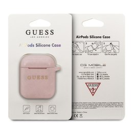 Oryginalne Etui Guess do AirPods cover jasnoróżowy/pink Silicone