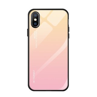 Etui pokrowiec nakładka ze szkła hartowanego do iPhone XS / iPhone X różowy