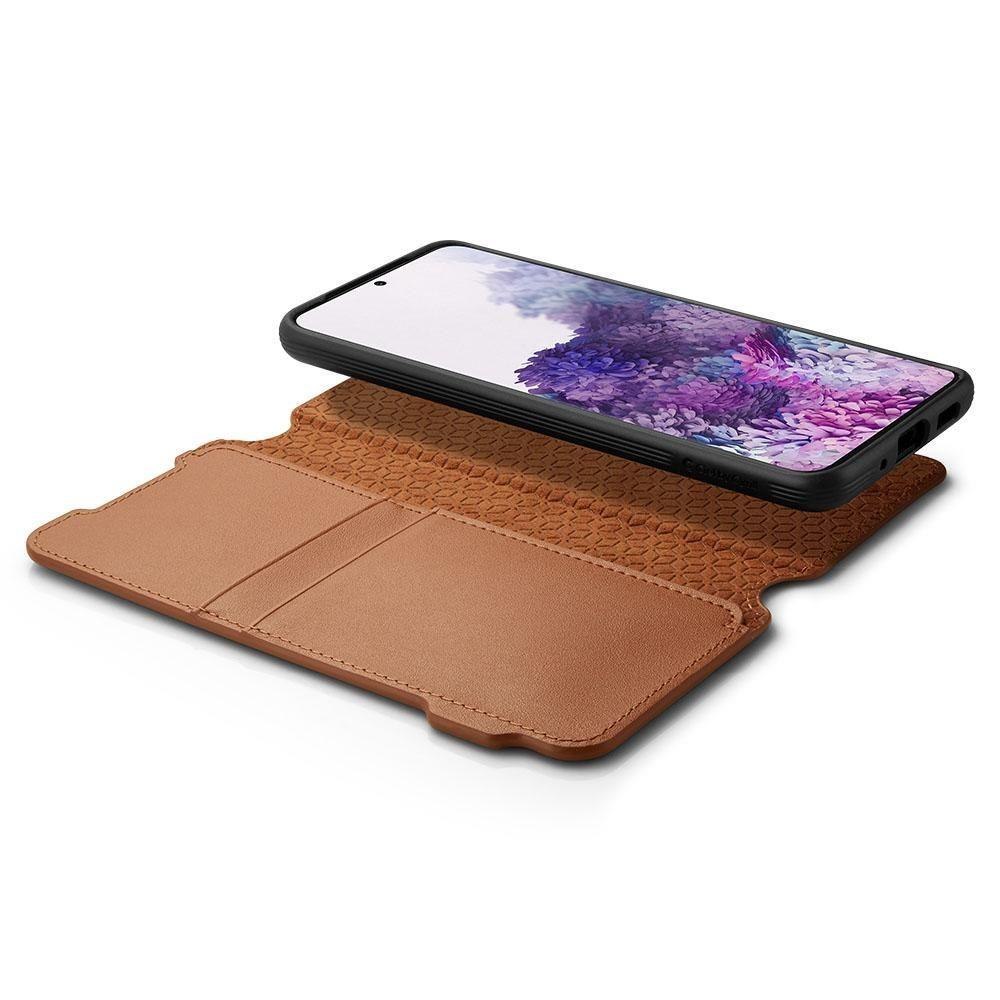 Etui Spigen Ciel Wallet Brick do Samsung Galaxy S20+ Plus brązowy