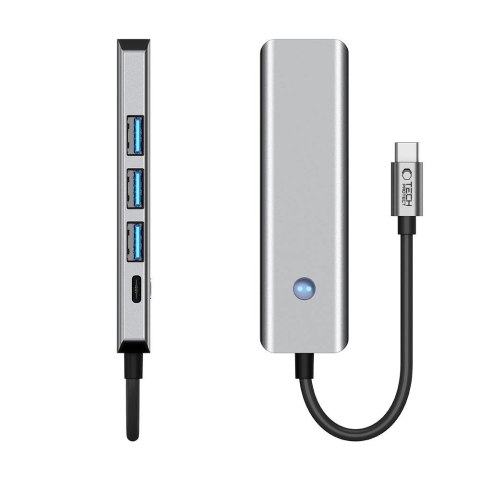 Adapter Tech-Protect HB01 HUB Adapter 5w1 USB-C + USB3.0 + HDMI 4K 60Hz + PD100W - szary