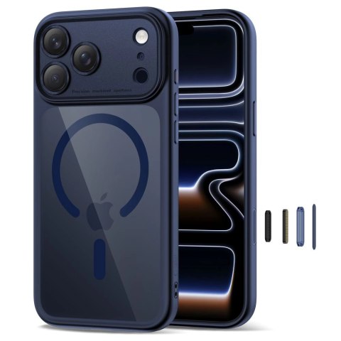 Etui Tech-Protect Magpeak Magsafe CC na iPhone 17 Pro Max - przezroczysto-granatowe