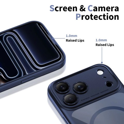 Etui Tech-Protect Magpeak Magsafe CC na iPhone 17 Pro Max - przezroczysto-granatowe
