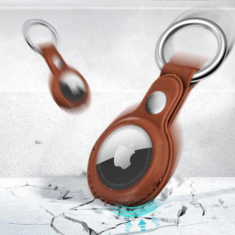 Etui Tech-Protect NaturalFit na Apple AirTag 1 / 2 - brązowy