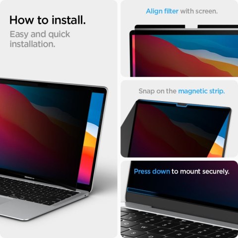 FOLIA PRYWATYZUJĄCA SPIGEN SAFE VIEW MACBOOK AIR 13 M2 / M3 / M4 / 2023-2025 PRIVACY