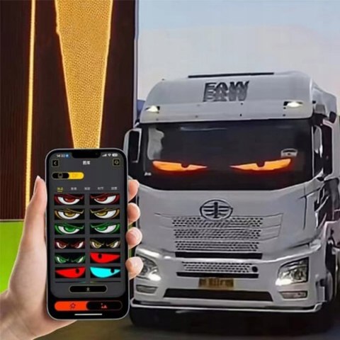 Nowoczesny Wyświetlacz Ekran LED do Samochodu Kolorowy Sterowany Aplikacją